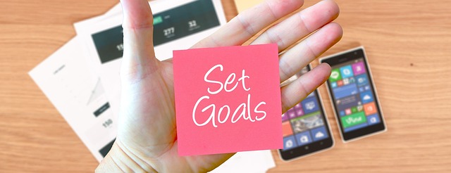 post it note saying to set goals