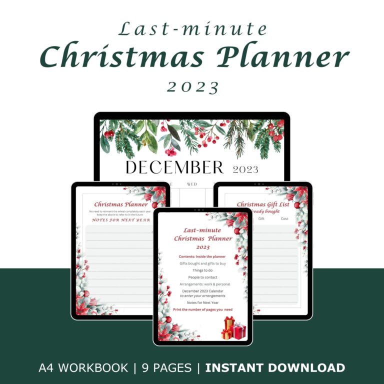 Image of last minute Christmas planner by Life Coach Lucy Seifert