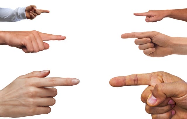 pointing fingers