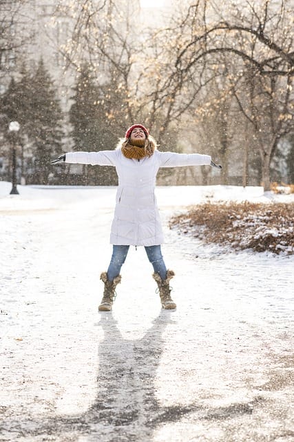 woman outdoors in snow